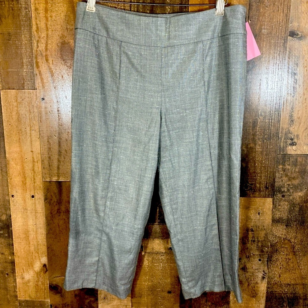 Worth Petite Gray Crop Pants Women’s Size 10 Cropped Wool Silk Spandex Classic